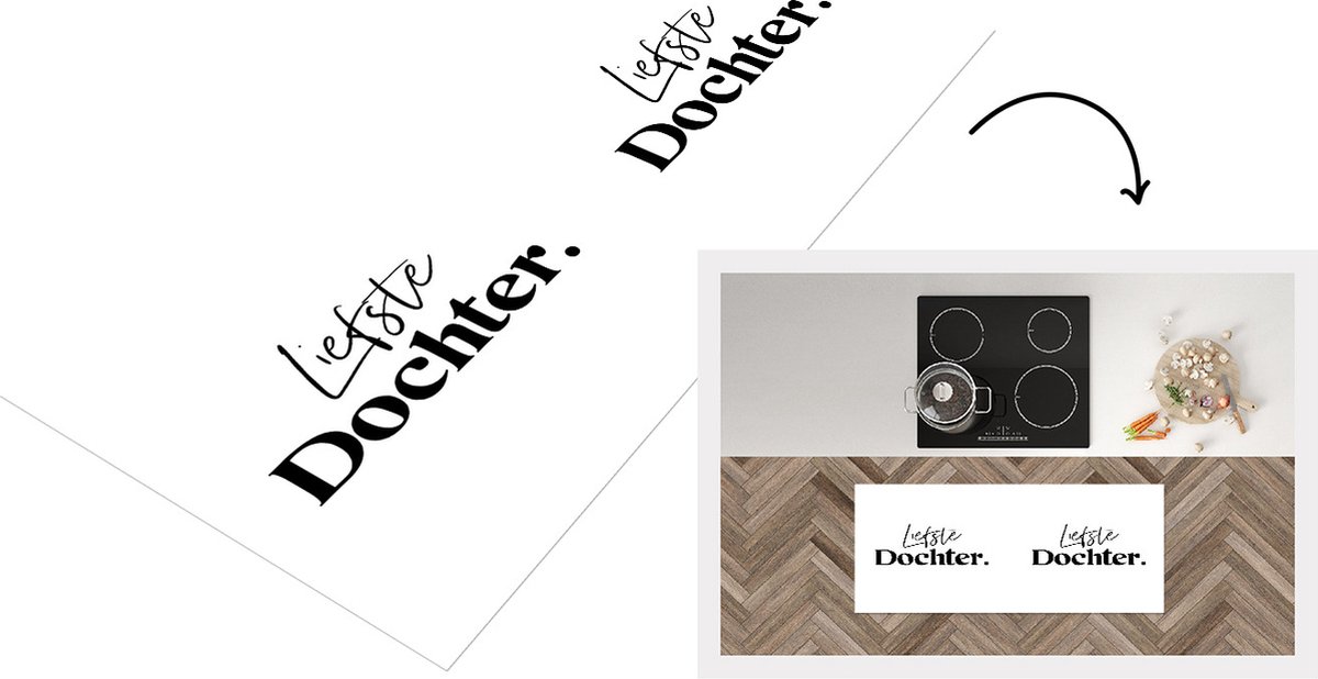 KitchenYeah Keukenloper - Loper keuken - Dochter - Woordenboek - Quotes - Liefste Dochter - Spreuken - Tekst - 120x50 cm - Keukenloper vinyl Multicolor