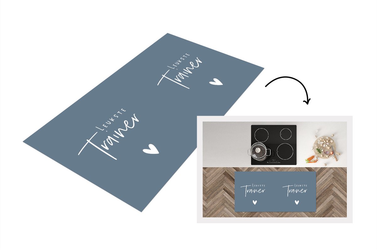 KitchenYeah Keukenloper - Loper keuken - Quote - Sport - Trainer - 120x60 cm - Keukenloper vinyl Multicolor
