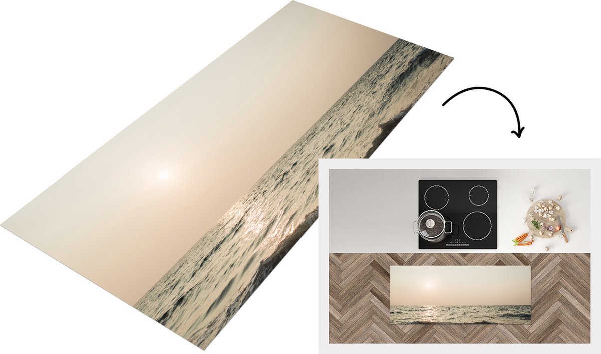 KitchenYeah Keukenloper - Loper keuken - Zomer - Zee - Zon - 120x50 cm - Keukenloper vinyl Multicolor