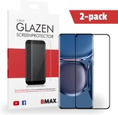 2-pack BMAX geschikt voor Huawei P50 Pro Screenprotector glas - Full Cover gehard glas - Tempered glas - Huawei screenprotectors 2 stuks - Telefoonglaasje - Beschermglas - Glasplaatje - Screensaver - Screen protector - Case friendly - Zwart