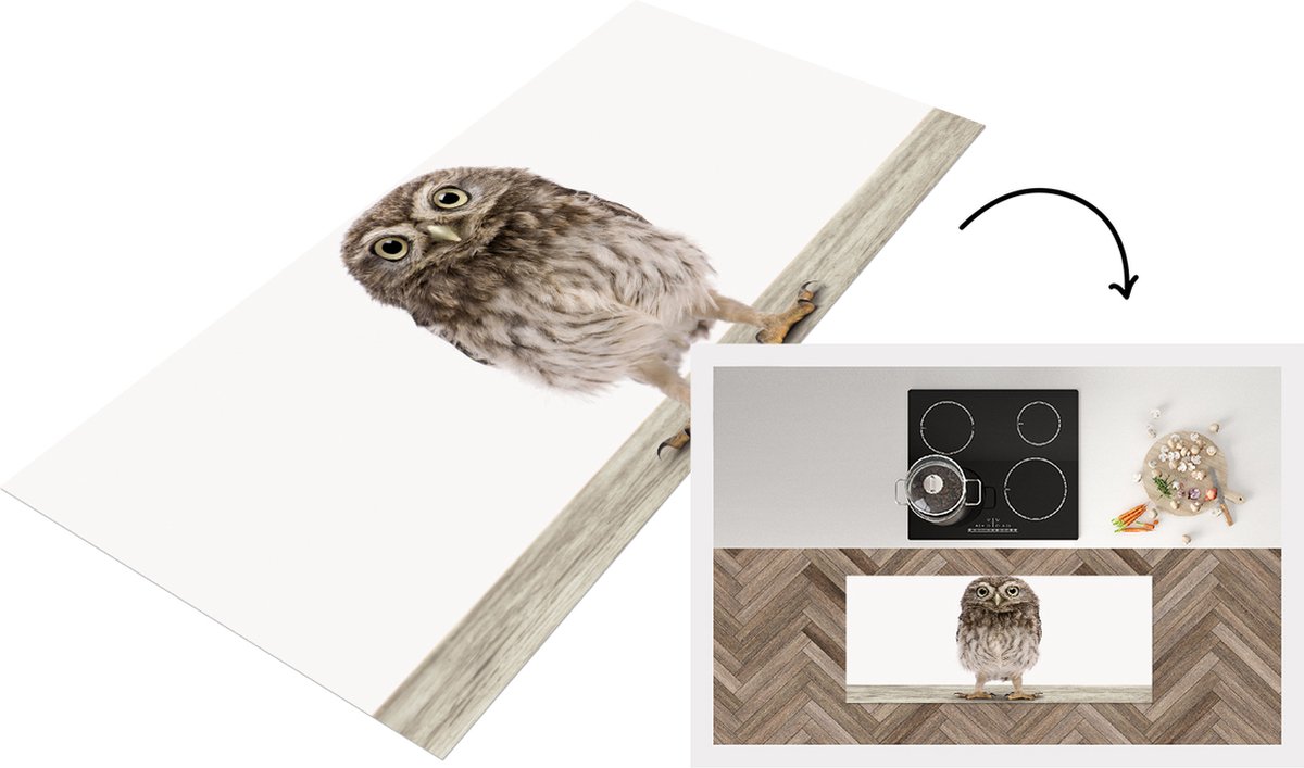 KitchenYeah Keukenloper - Loper keuken - Babykamer - Uil Baby - Uilskuiken - Kinderkamer - Jongenskamer - Meisjeskamer - 120x50 cm - Keukenloper vinyl Multicolor