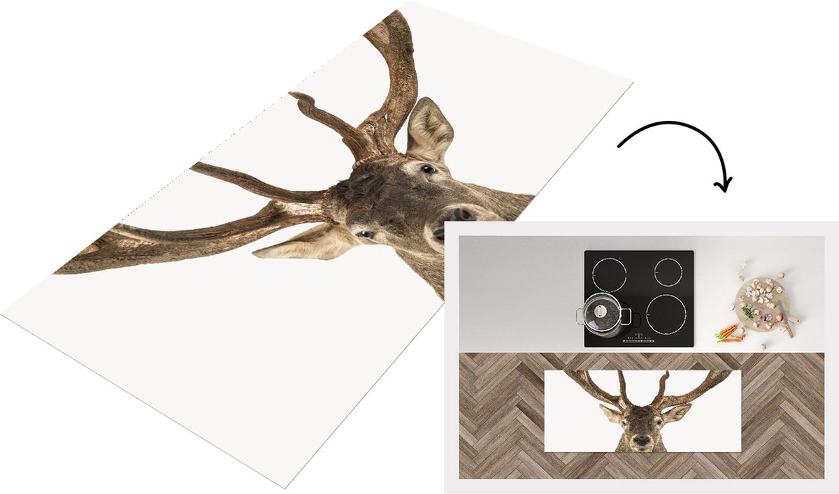 KitchenYeah Keukenloper - Loper keuken - Woonkamer - Hert - Gewei - Groot - Slaapkamer - 120x50 cm - Keukenloper vinyl Multicolor
