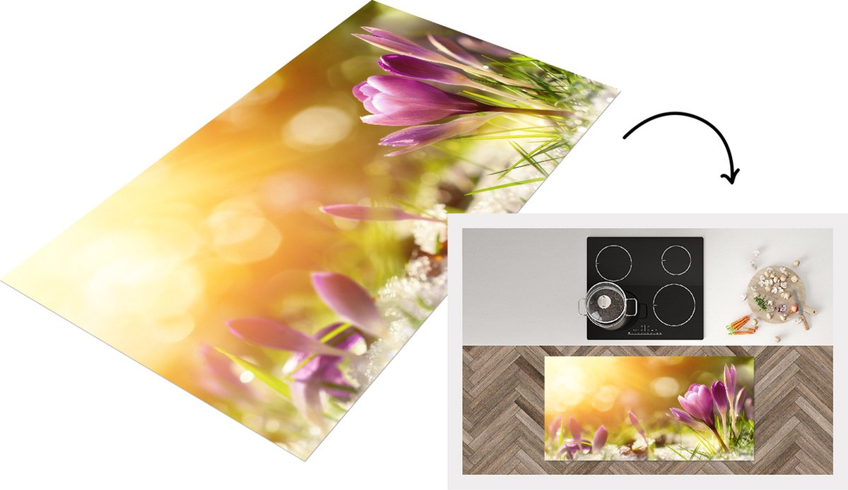 KitchenYeah Keukenloper - Loper keuken - Krokus - Zon - Lente - Keukenloper vinyl multicolor, foto 2