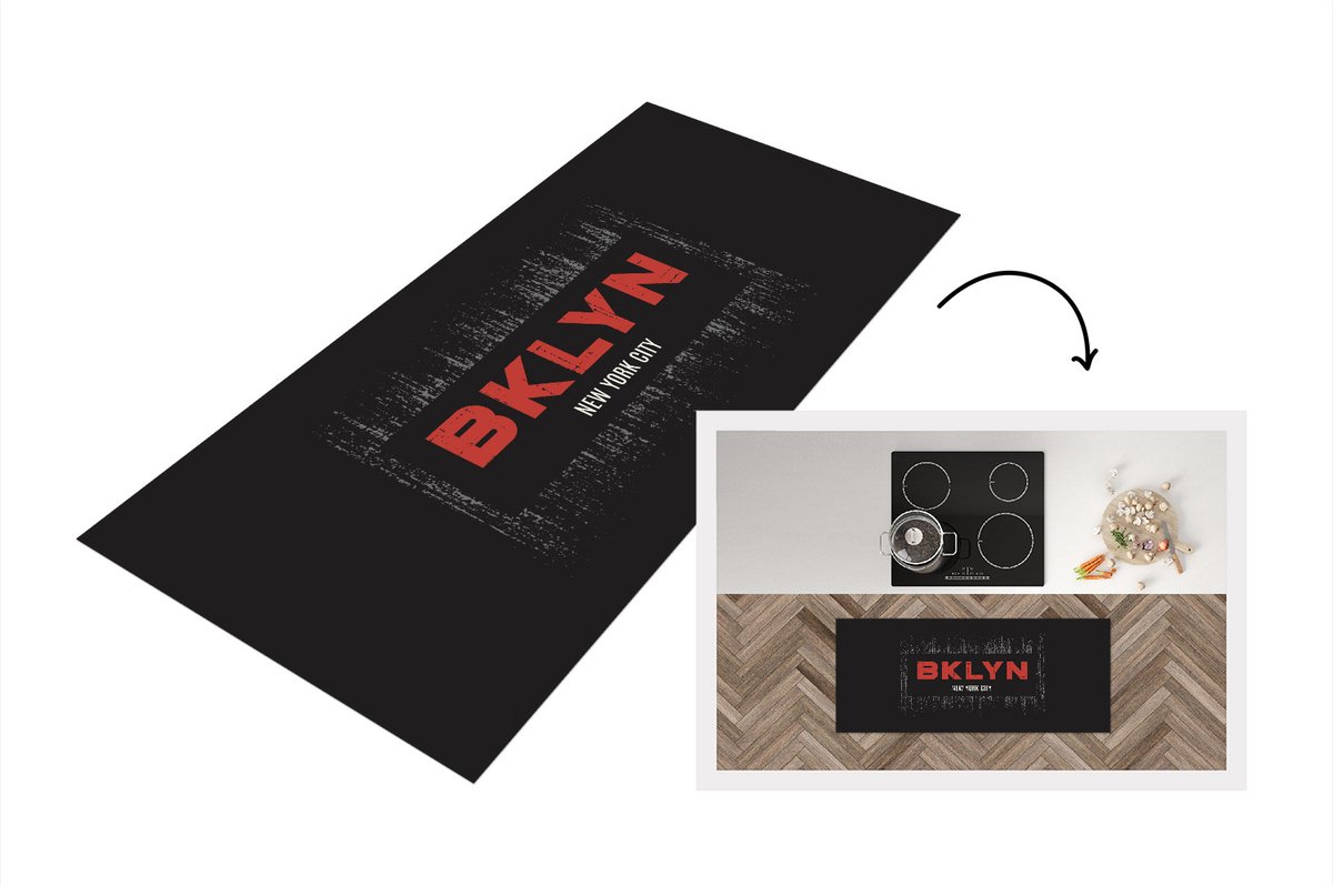 KitchenYeah Keukenloper - Loper keuken - New York - Brooklyn - City - 120x50 cm - Keukenloper vinyl Multicolor