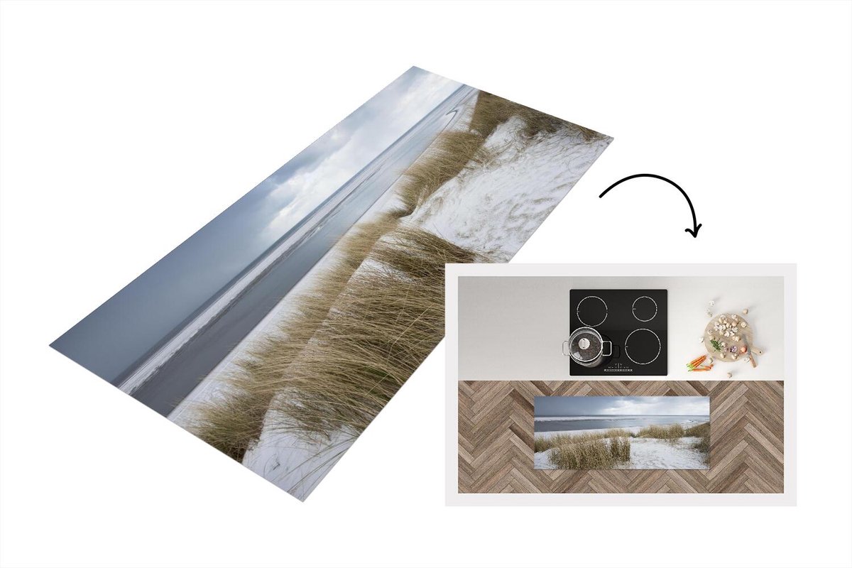 KitchenYeah Keukenloper - Loper keuken - Noordzee - Duinen - Water - Keukenloper vinyl Multicolor