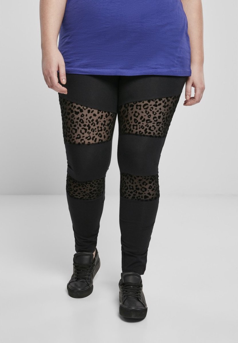 Urban Classics Flock Lace Inset Legging S Zwart