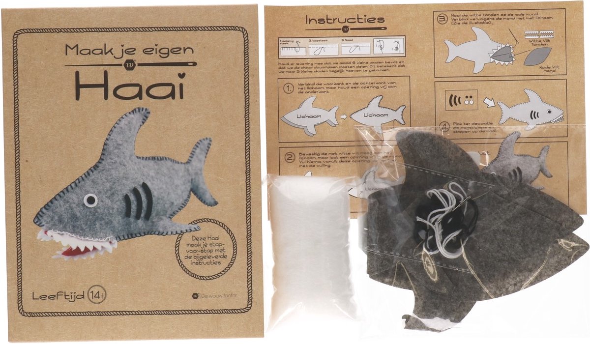Zelfgemaakte Haai - Hobby - Knuffel - Maak Je Eigen Haai | bol
