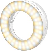 Shutterlight Selfie Lamp Pro 2.0 - 60 LED - Ø 8.5 cm - Dimbaar Warm & Wit Licht