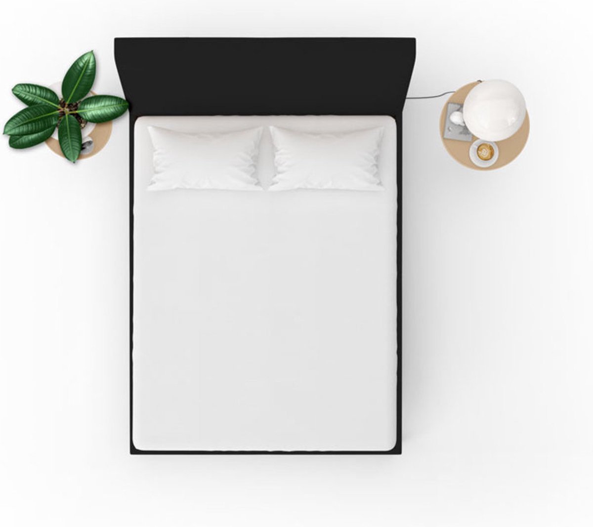 Topper Hoeslaken Jersey Wit Lits-Jumeaux - 180/190 x 200 cm