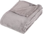 Fleece deken/fleeceplaid grijs 130 x 180 cm polyester - Bankdeken - Fleece deken - Fleece plaid