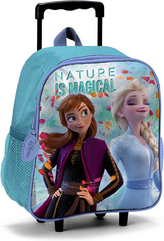 Disney Frozen thema trolley/reistas rugzak koffertje 31 cm voor kinderen - Weekendtasje voor kinderen
