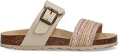 Braqeez 422421-502 Meisjes Slippers - Beige - Imitatieleer - Gesp