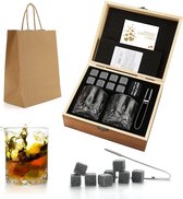 VINICS® - Luxe Whiskey Cadeauset - whiskey stones - whiskey glazen - prachtige houten doos