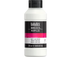 Liquitex 1041005 Basics Vloeibaar Mat Medium 250 ml – Acryl medium mat | Verdunnen & collagelijm