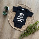 Baby rompertje met tekst - SHHH! Papa en ik kijken Formule 1 -  Zwart - Maat 56 - F1 - Formula One - Max Verstappen - Cadeau - Kraamcadeau - Babyshower - Geboorte - Romper