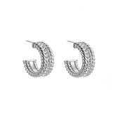 Dottilove - Oorbellen - Oorhangers - Zirkonia - Zilverkleurig - Cadeau voor vrouw - Dames sieraden - Gold Plated - Roestvrij staal