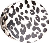 Onderzetters koeienhuid - anti slip - 6 stuks - wit/zwart - cheeta - Lindian style