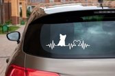 Yorkshire terrier 3x - autocollant de voiture - autocollant pour fenêtre de porte de voiture mur ordinateur portable - battement de coeur - autocollant de chien de race - laisse de chien - laisse de chien - Doglove - conception de qualité Abany