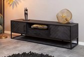 Tv meubel Oliver visgraat 165x45x50 cm mangohout en metaal