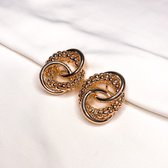 Chunky Rings - rosegoudkleurig - vintage look - klipoorbellen.com - clip on oorbellen - oorbellen zonder piercing - oorclip - klemoorbel - nepoorbel