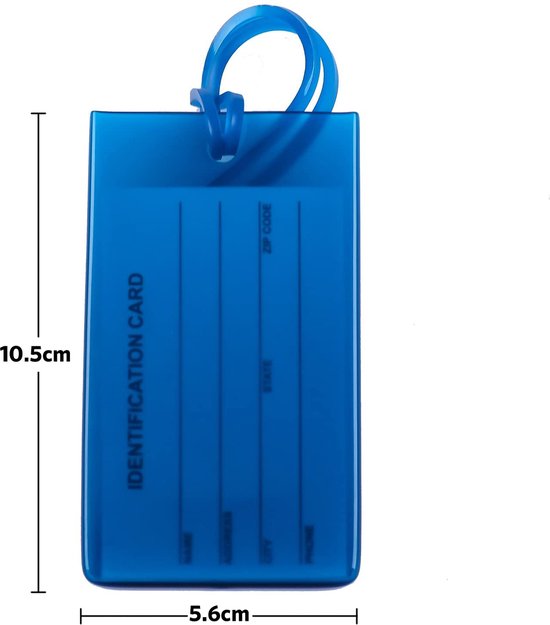 Traveltime - Siliconen Bagagelabel voor Koffers en Bagage - Reislabel - - Adreslabels - Luggage Tag - 6 Stuks - 6 Willekeurige Kleuren