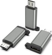 Micro USB naar USB C Adapter 3 Pack, Type C Vrouwelijke naar Micro USB Mannelijke Converter met Keyring Ondersteuning Snelle Charge & Sync voor Samsung J6/J5/J4/J3/S7/S7 Edge/S6, H