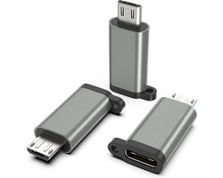 3x USB C naar USB Micro 2.0 Converter - Opzetstuk - Adapter - Laad je speaker, powerbank, oudere smartphone op met een USB C kabel en deze omvormer