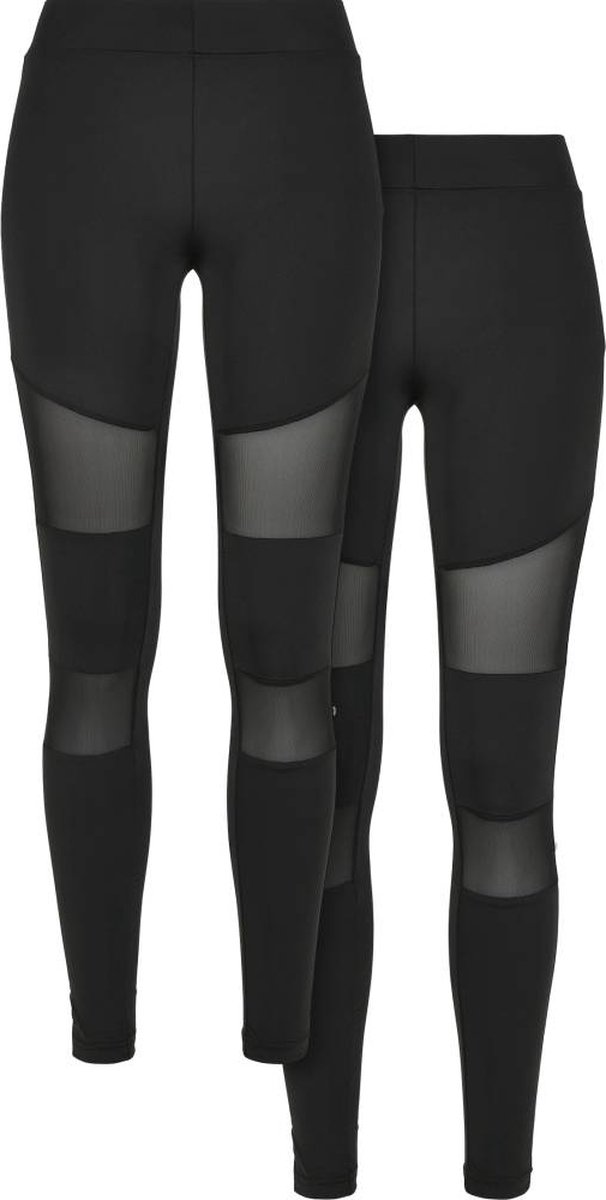 Urban Classics Ladies Tech Mesh 2-pack Sportlegging 5XL Zwart