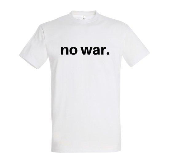 NO WAR. T-shirt korte mouw wit - Maat 158/164 (12 - 14 jaar)