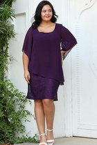 HASVEL - Paarse Groote maat jurk- maat 4XL-Galajurk-Avondjurk- HASVEL - Purple Plus Size Dress- Size 4XL-Prom Dress-Evening Dress