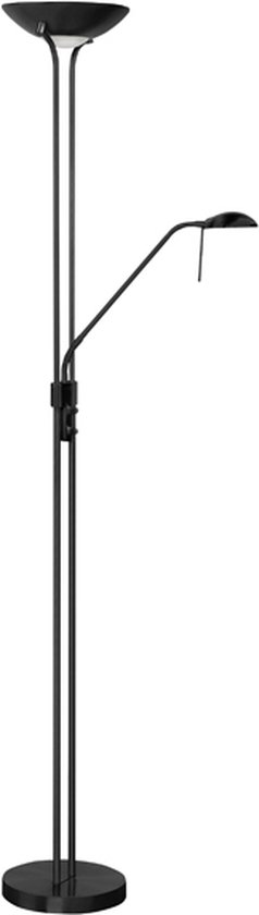 Luna - Vloerlamp Modern interieur - Zwart - H:180cm  - Universeel - Voor Binnen - Metaal - Woonkamer - Slaapkamer - Eetkamer