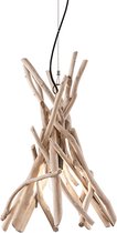 Ideal Lux Driftwood - Hanglamp Modern - Bruin - H:130cm   - E27 - Voor Binnen - Hout - Hanglampen -  Woonkamer -  Slaapkamer - Eetkamer