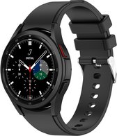 Strap-it Watch 4 & Watch 5 bandje - Samsung Galaxy Watch 4 Classic 46mm siliconen band - zwart - Geschikt voor Samsung Galaxy Watch 5 Pro – 44mm – 40mm & Galaxy Watch 4 40mm, 44mm