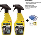 Rain-X Anti-Damp Glas-en ruitenreiniger - 500ml - 2 stuks + Zaklamp/Knijpkat