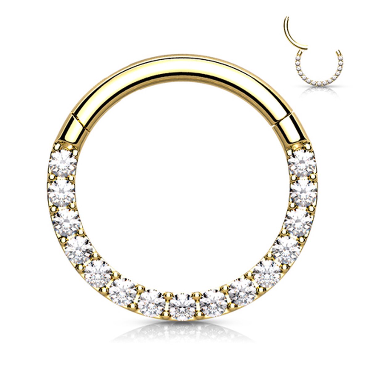 Piercing high quality CNC front 1.2x8 - goud - LMPiercings