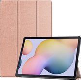 Case2go - Tablet Hoes geschikt voor Samsung Galaxy Tab S8 Plus (2022) - 12.4 Inch - Tri-Fold Book Case - Rosé Goud