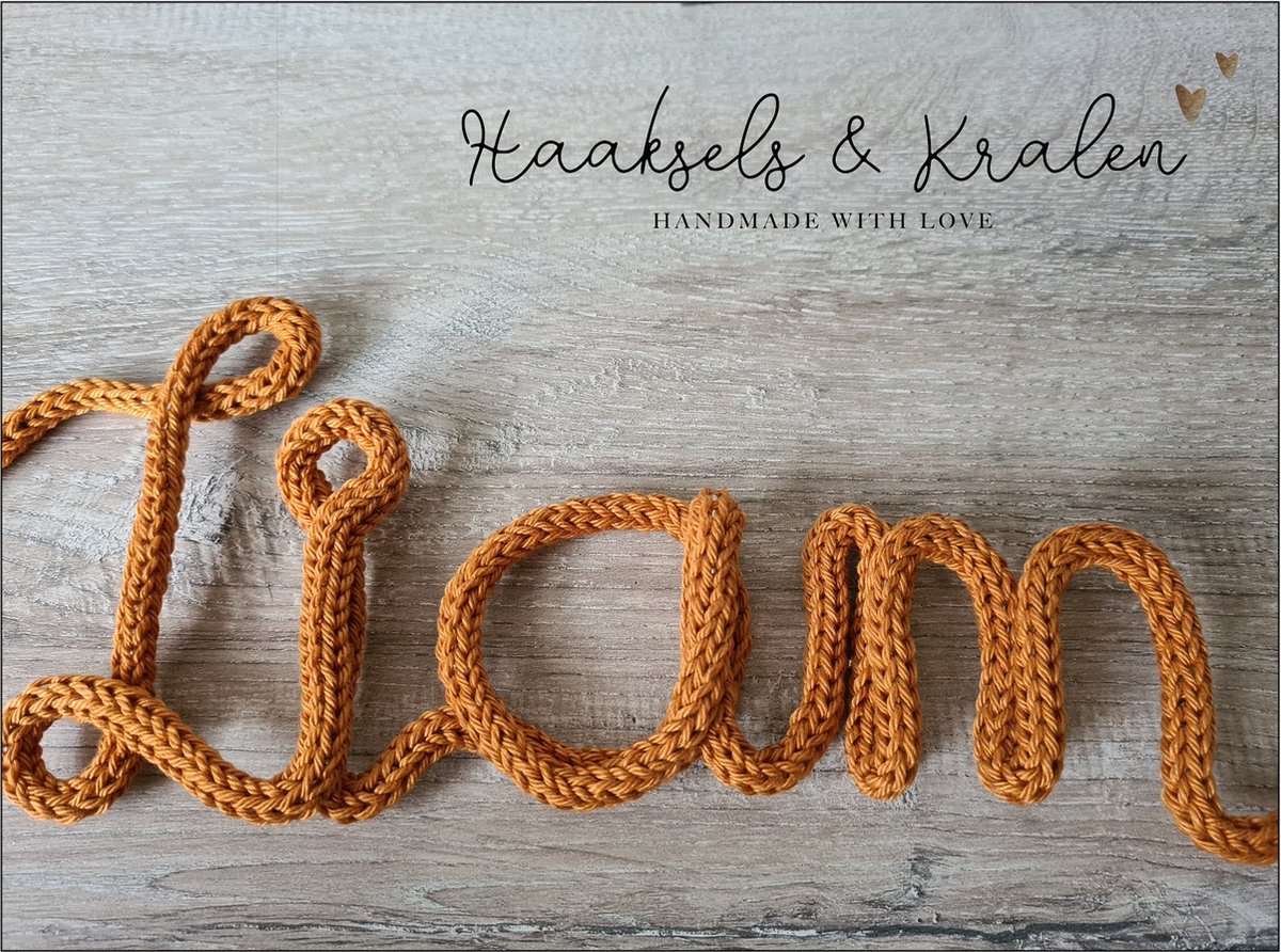 Haaksels&Kralen - punniknaam - punnikvorm - muurhanger - wanddecoratie kinderkamer - punniken