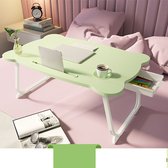 Laptoptafeltje - 60x40x28cm - Verstelbaar - Laptoptafel - Bijzettafel - Bedtafeltje - Dienblad - Ontbijt Op Bed Tafeltje - Bedtafel - Groen