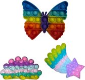 Pop It - Vlinder + Pauw + Vallende Ster - Pop it fidget toy goedkoop