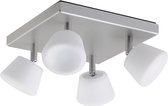 iDual Emerald LED Plafond Lamp - 4 Spots - Dimbaar Nikkel Geverfd - Plug and Play