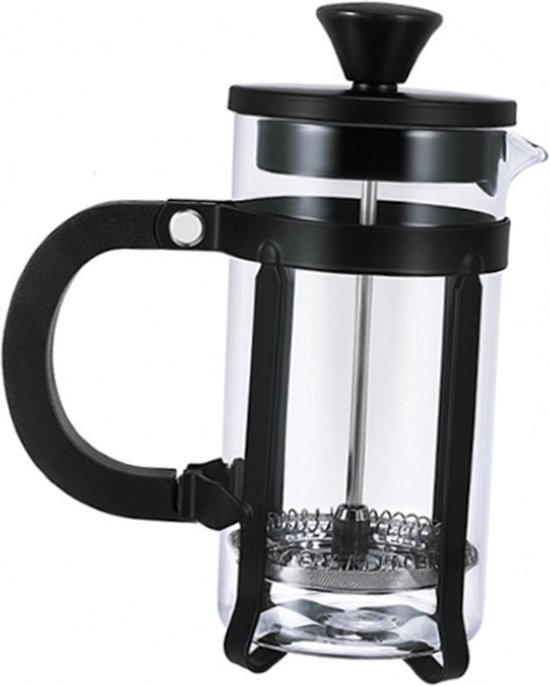 TEN® French Press Zwart Cafetiere van Glas Koffiemaker 350ml