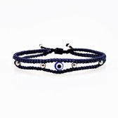 Handgemaakte Dubbele Macramé Armband Turks Oog