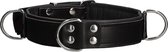 Deluxe Bondage Collar - Premium Leather - Black/Black - Maat One Size - Leash and Collars