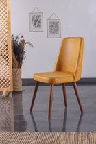 WOODINTERIEUR | Eetkamerstoelen | BOMANTI | GEEL | (Materiaal) | Houten poten |