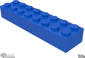 LEGO Bouwsteen 2 x 8, 3007 Blauw 50 stuks