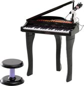 HOMCOM Kinderpiano piano keyboard muziekinstrument MP3 USB 37 toetsen met kruk 5D-7RTZ-5Z5M