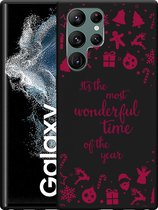 Galaxy S22 Ultra Hoesje Zwart Most Wonderful Time - Designed by Cazy