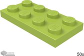 LEGO Plaat 2x4, 3020 Lime 50 stuks