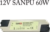 DC12V 60W LED Driver Voedingstransformator - 1.25Amp Compact Sanpu LED Driver