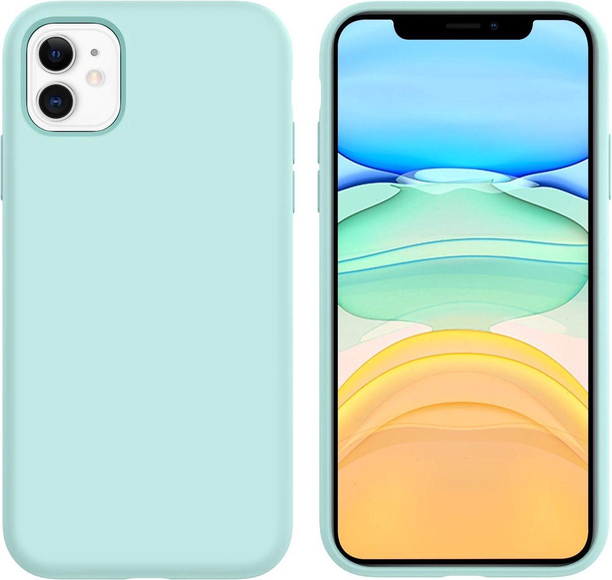 iPhone 11 | achterkant hoesje | licht blauw | siliconen |